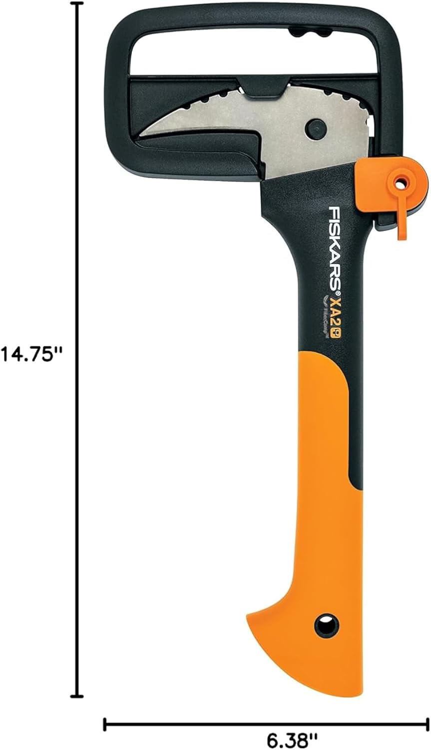 Fiskars 12" Hookaroon - Non-Slip Grip Handle with Pointed, Angled Blade - Landscaping Tool for Rotating, Dragging, Stacking Logs - Black/Orange