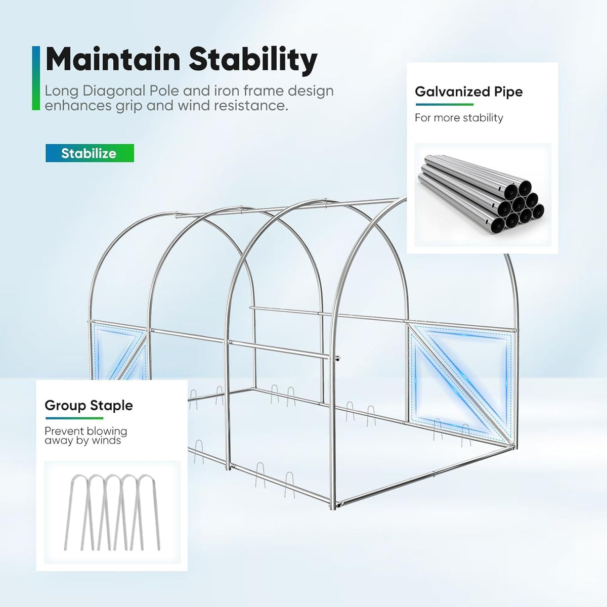 Quictent Premium Greenhouse for Outdoors, 10x6.6x6.6FT Upgraded Portable Walk-in Heavy Duty Frame Large Garden Plant Hot Outside Hoop House, 6 Ventilated Screen Window and Zipper Screen Door, White