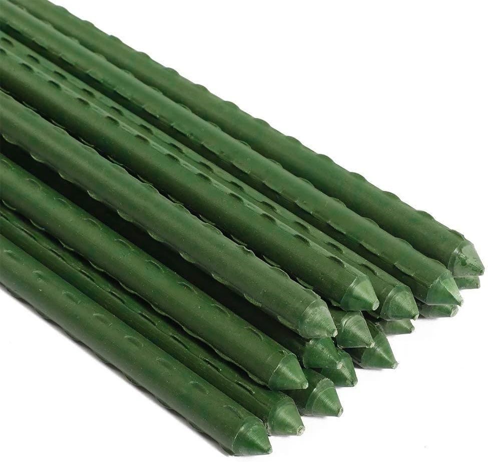 Gardener Select® Steel Garden Stake with Green Vinyl Coating, 6-Feet Long with 10mm Diameter (Pack of 100)