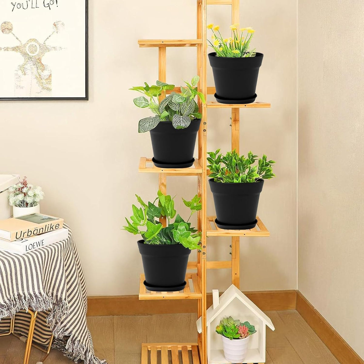GARDIFE 20 Pack 4 inch Plant pots, planters for Indoor Plants, Flower pots, Black