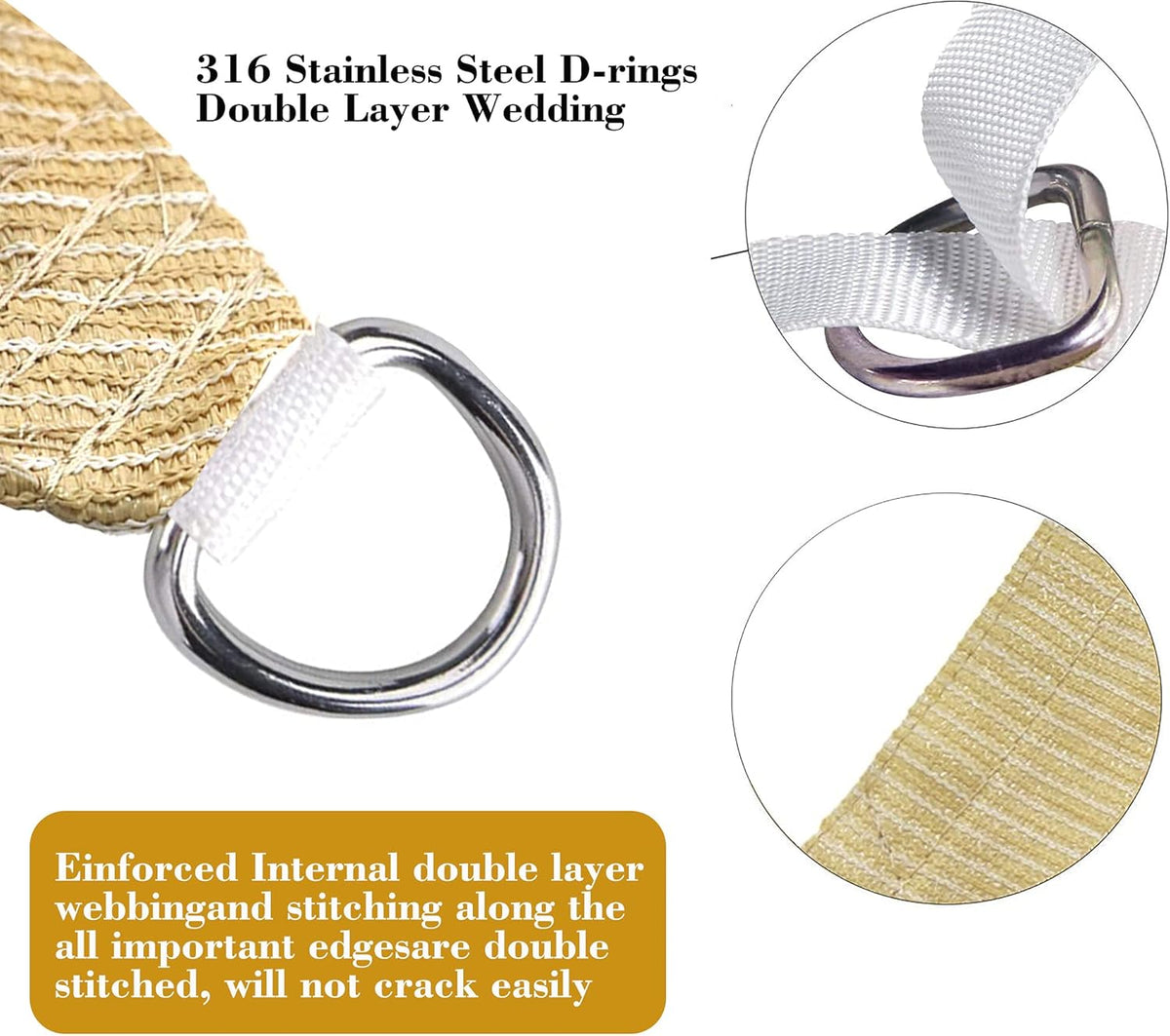 8' x 23' Beige Rectangle Sun Shade Sail SSP1212 Canopy Durable Fabric UV Block Awning,We Make Custom Orders