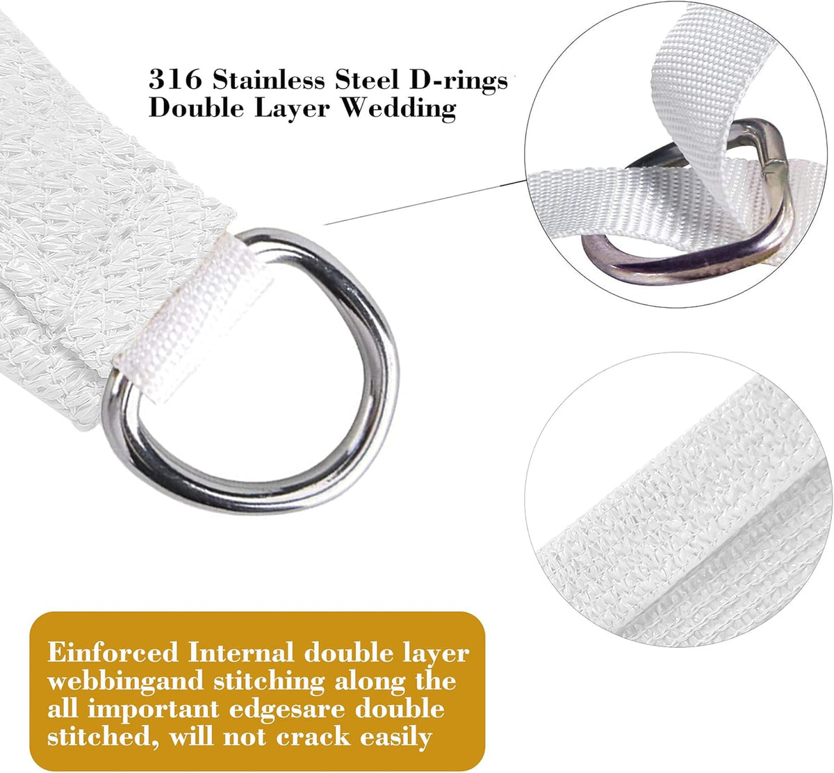 13' x 14' White Rectangle Sun Shade Sail SSP1212 Canopy Durable Fabric UV Block Awning,We Make Custom Orders