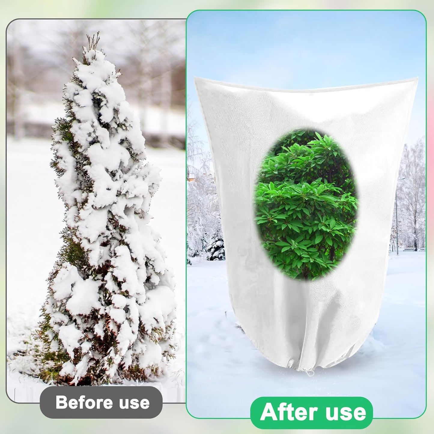 DQS 3 Pack Plant Covers Freeze Protection, 23.6" x 31.4" Winter Frost Protection Blankets Frost Cloth,Suitable for Outdoor Winter Frost, Cold Weather, shrubs, Trees, Jackets, and coverings
