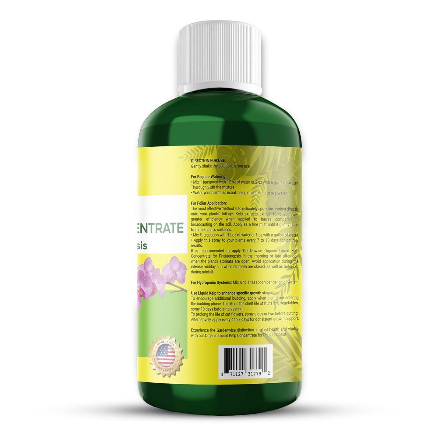 Organic Premium Kelp Seaweed Concentrate: Fertilizer for Phalaenopsis Orchids ā Liquid Plant Fertilizer ā Orchid Bloom Booster ā Seaweed Extract for Plants (16 OZ)