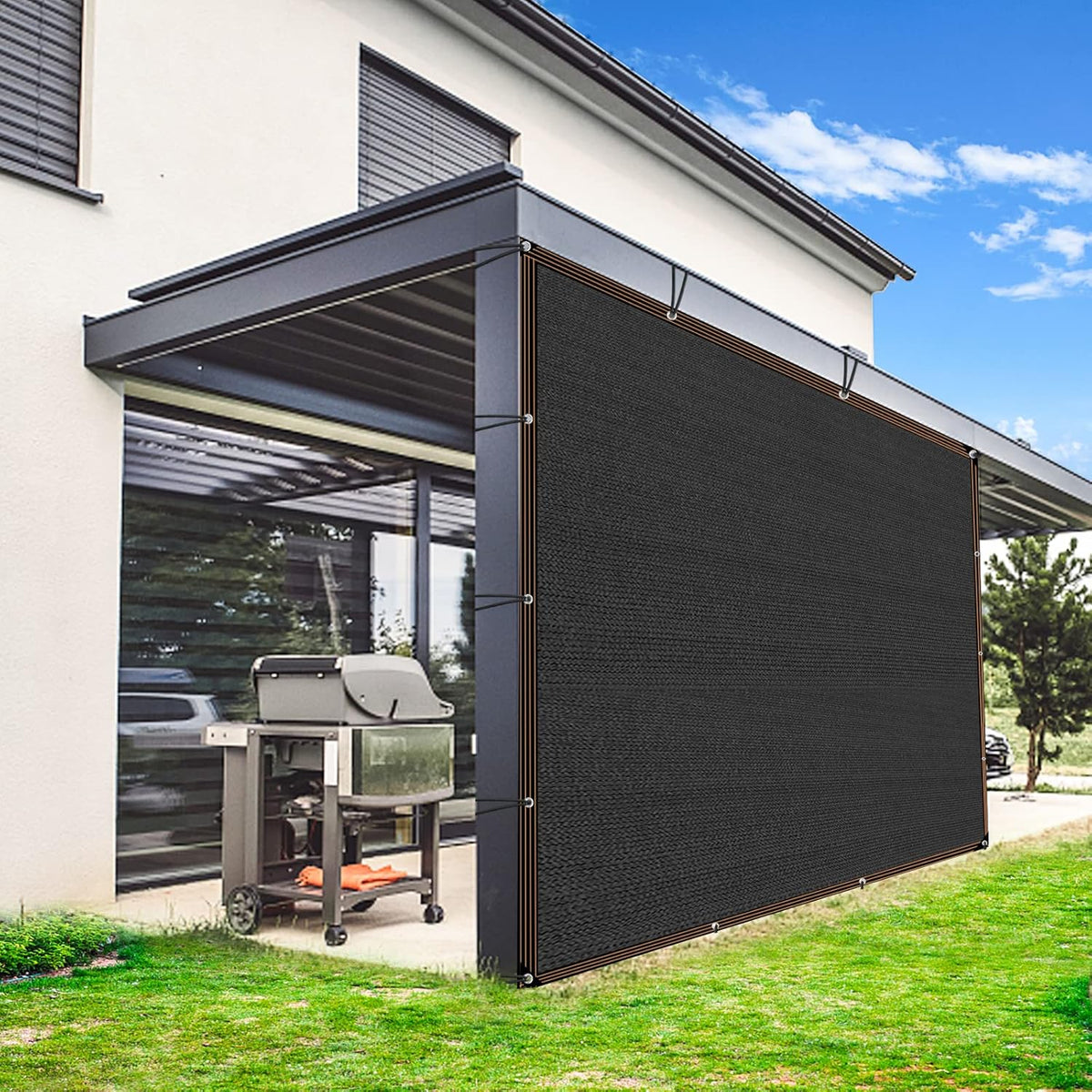 QLOFEI Shade Cloth for Garden, 90% Sunblock Neting Cover Shade Cloth with Grommets, UV Protection Screen for Patio Kennel Chicken Coop Pergola Greenhouse Plants Cover Mesh Tarp, 10x18 FT