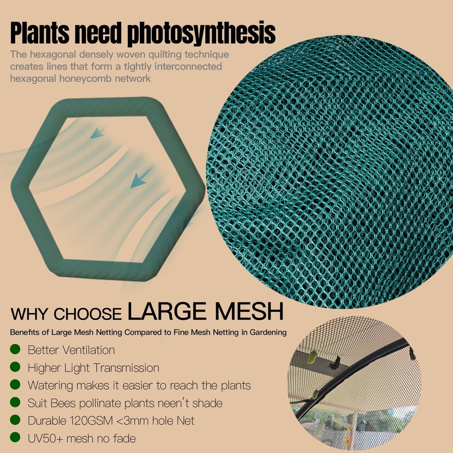Large Tunnel 8.2'x4' Plant Netting Cover 4FT Tall Crop Cage Netting Pest Guard Cover for Vegetables Fruits Durable Gardening Net for Plant and Animal
