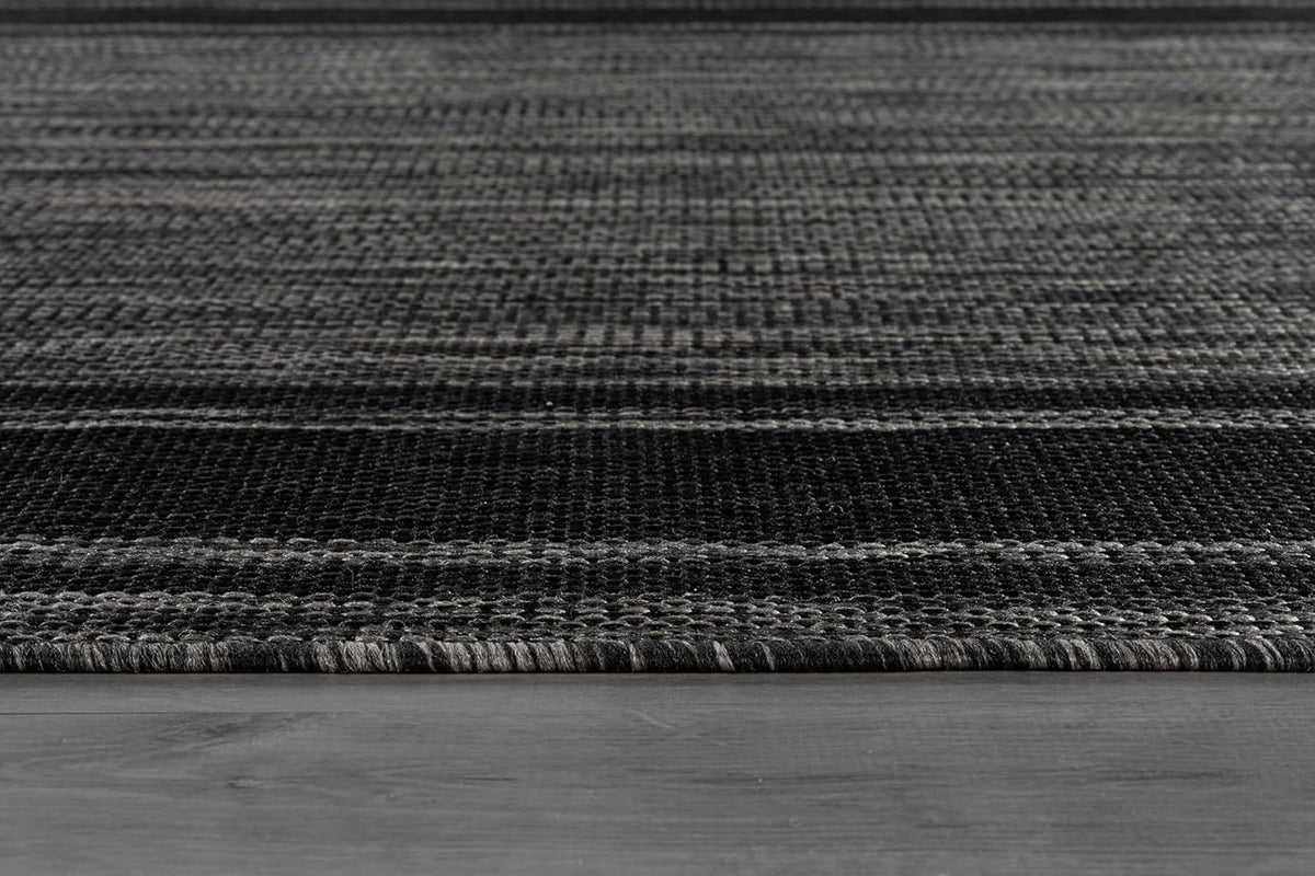 Beverly Rug Large Outdoor Rug 10x14 Modern Bordered Area Rugs for Indoor and Outdoor Patio Deck Porch Garden Waterproof Weather Sun Resistant Washable Outside Carpet (10 x 14 Black)