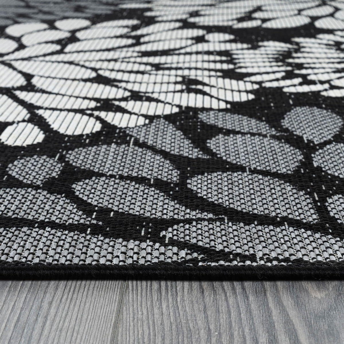 Beverly Rug Outdoor Rug 8x10 Modern Exotic Tropical Leaf Area Rugs for Indoor and Outdoor Patio Deck Porch Garden Water Resistant Washable Outside Carpet (8 x 10 Dark Gray)