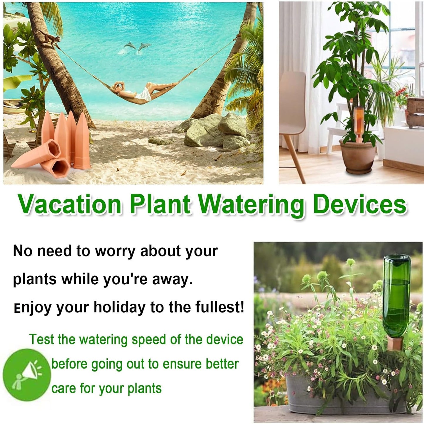 Plant Watering Stakes 8 Pack Automatic Plant Waterers for Vacations, Plant Watering Devices Terracotta Self Watering Spikes for Wine Bottles Great Watering Spikes for Indoor & Outdoor Plants