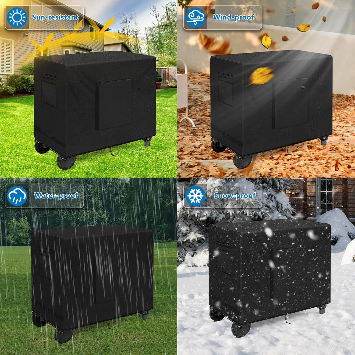 SIRUITON Outdoor Bar Cart Cover for 60 Inch Portable Outdoor Table, Heavy Duty 600D Oxford Fabric Outdoor Waterproof BBQ/Worktable Metal Movable Table Cover