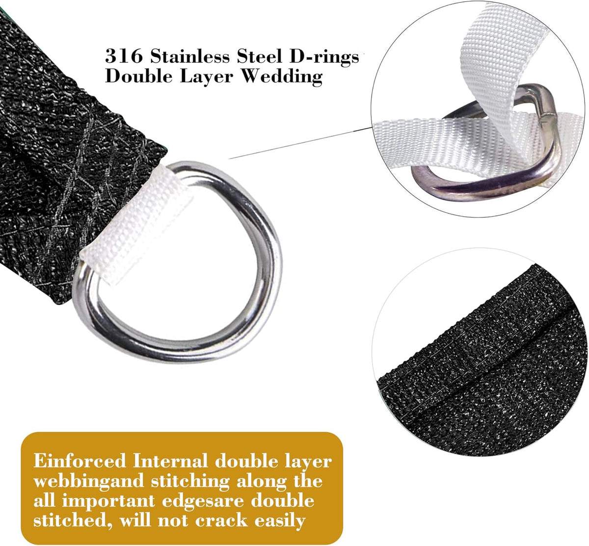 10' x 21' Black Rectangle Sun Shade Sail SSP1212 Canopy Durable Fabric UV Block Awning We Make Custom Orders