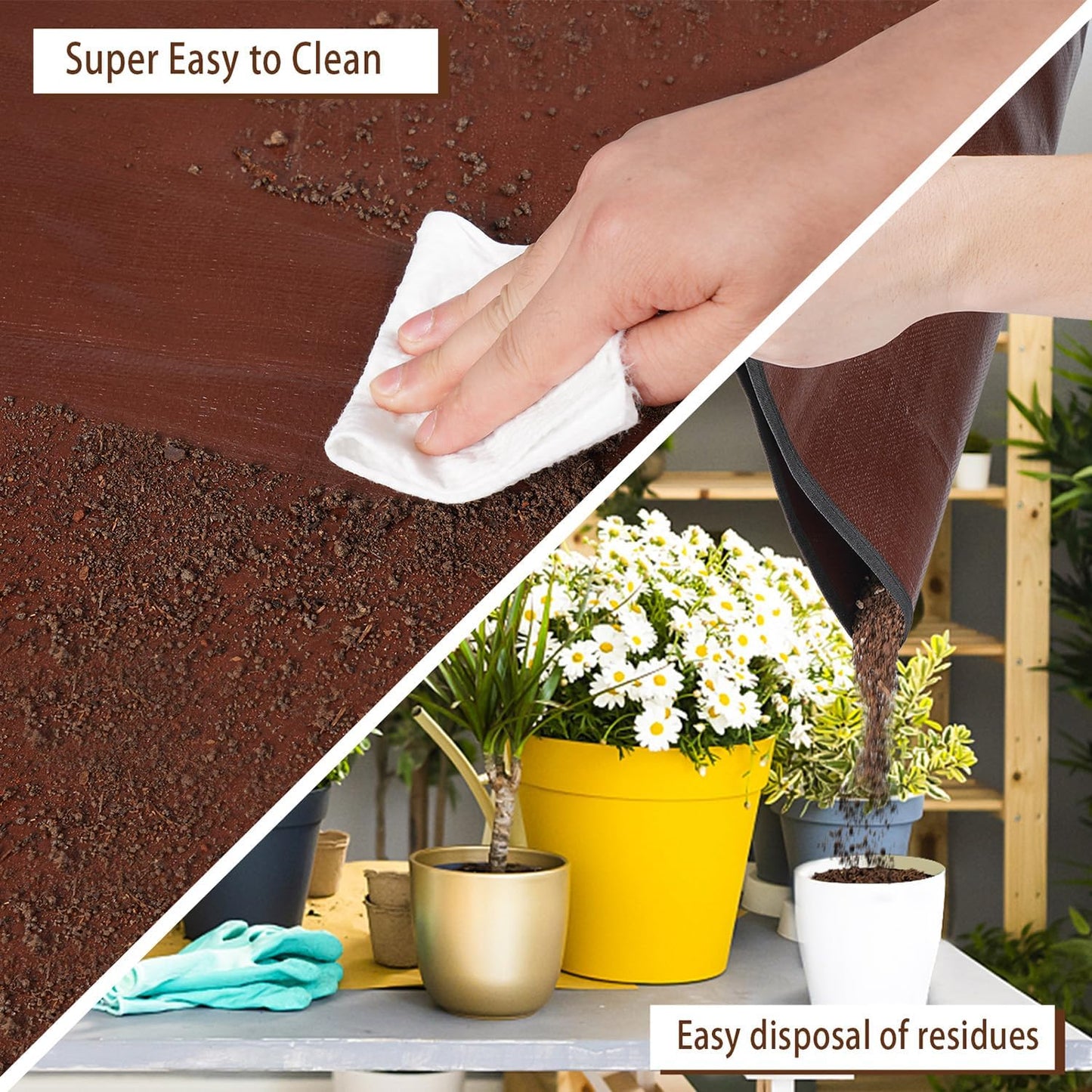 39.5"x 31.5" Large Repotting Mat for House Plant Transplanting and Potting Soil Control Portable Gardening Tray Plant Gifts for Plant Lovers
