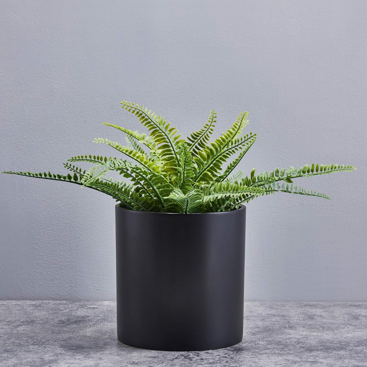 FaithLand Plant Pot 8 inch - Perfectly Fits Mid-Century Modern Plant Stand - Drainage Plug - Matte Black