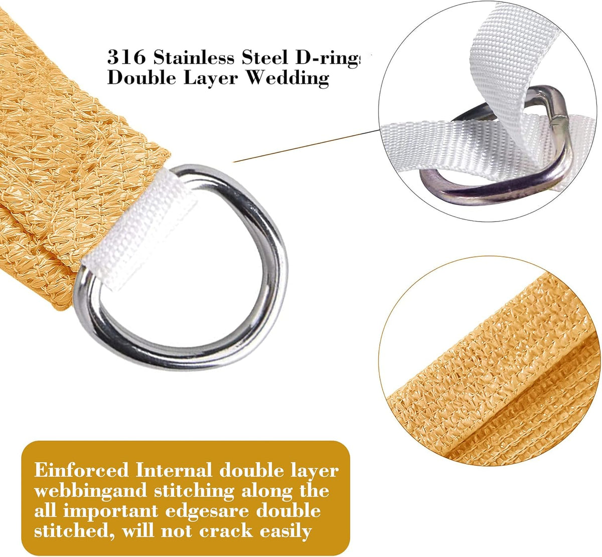 12' x 22' Sand Beige Rectangle Sun Shade Sail SSP1212 Canopy Durable Fabric UV Block Awning,We Make Custom Orders
