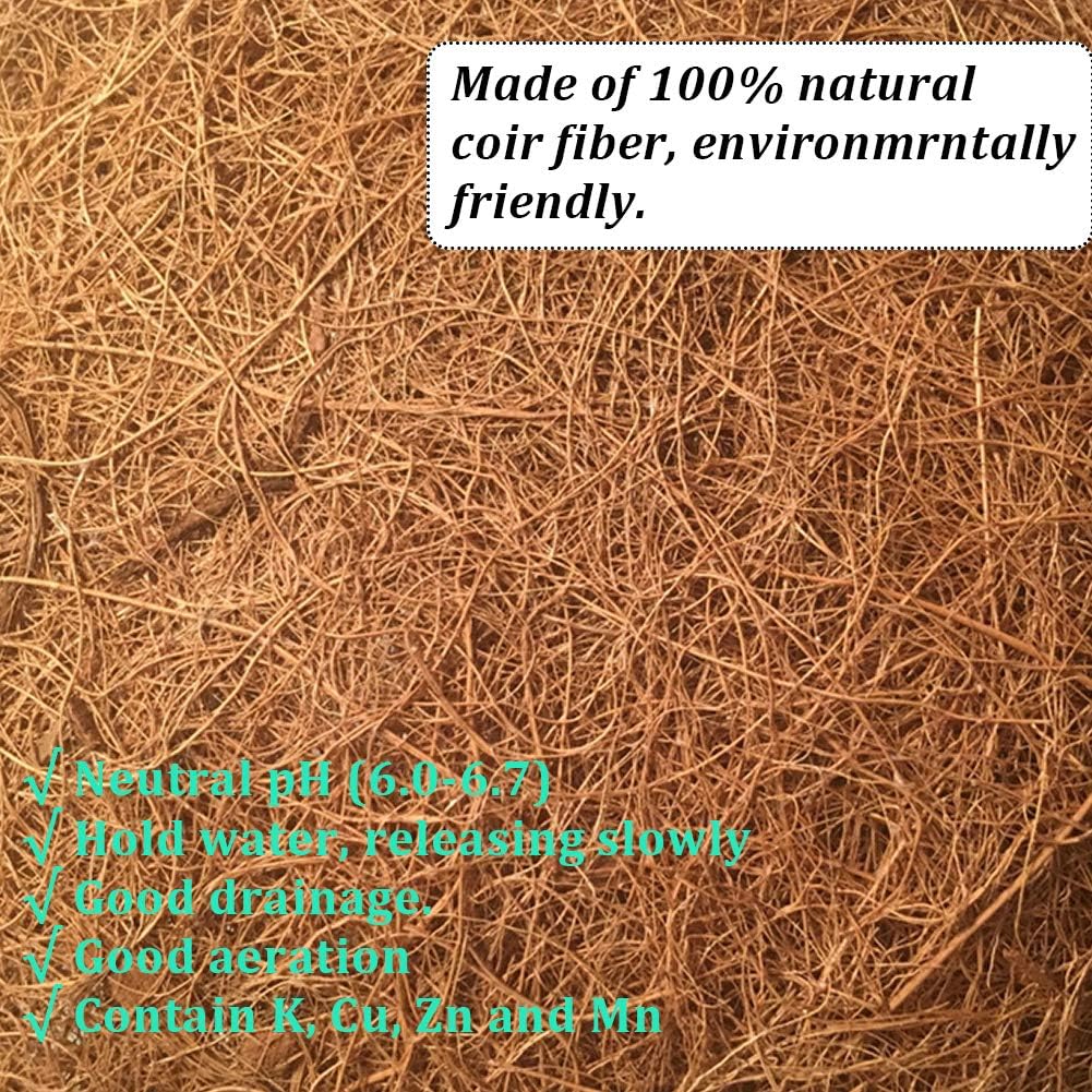 2PCS Half Round Replacement Coco Liner for Hanging Basket Wall Flower Basket, Half Circle Wall Planter Coconut Fiber Plant Basket Liner for Garden Planter Flower Pot (10 inch)