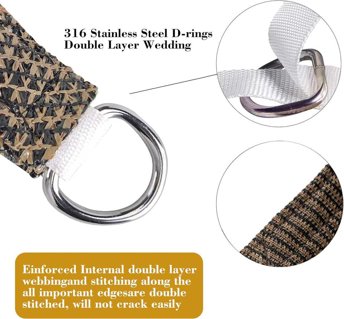 7' x 18' Brown Rectangle Sun Shade Sail SSP1212 Canopy Durable Fabric UV Block Awning,We Make Custom Orders