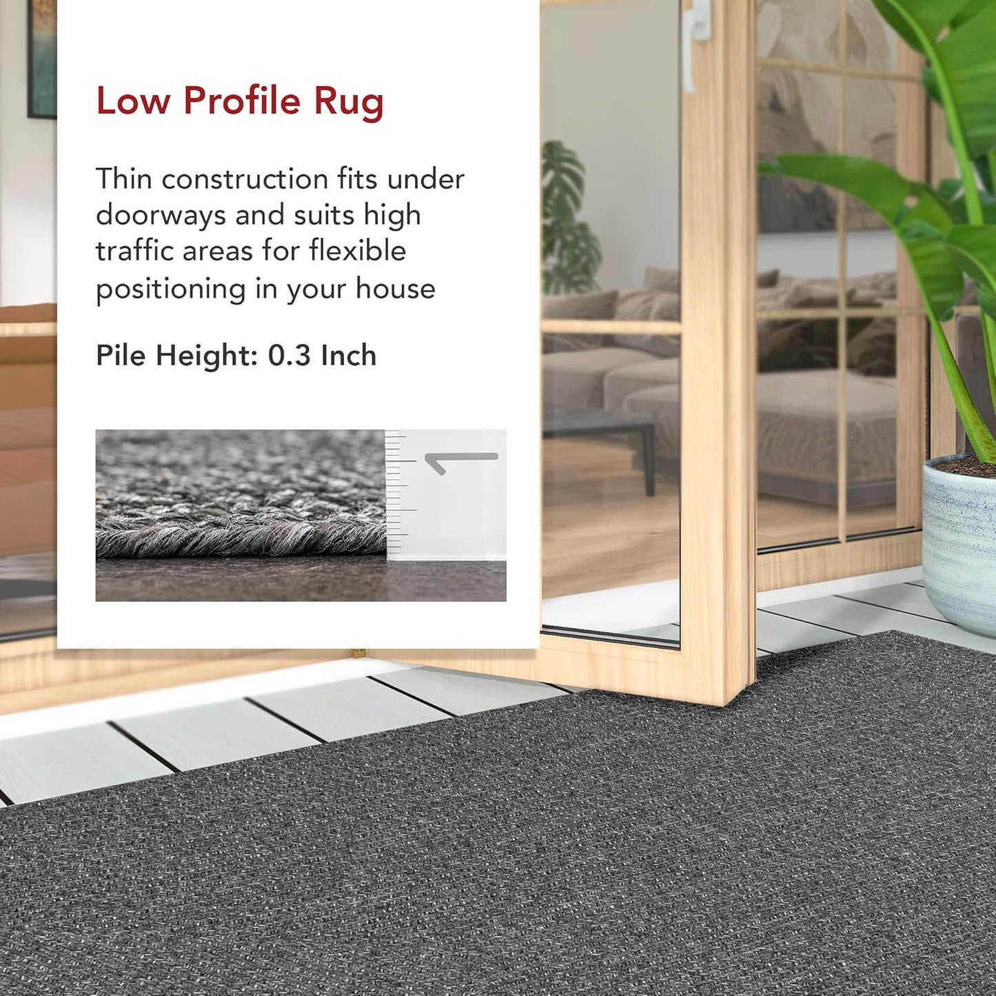 nuLOOM 4' Round Solid Hand Braided Indoor/Outdoor Area Rug, Pet-Friendly, High Traffic, Weather Resistant, for Patio, Balcony, Bedroom, Living, Dining Room, Wynn Charcoal