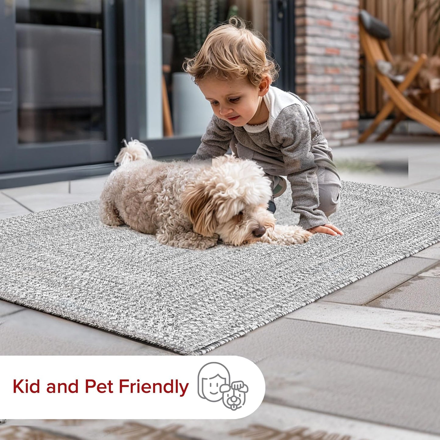 nuLOOM Oval 6' x 9' Solid Hand Braided Indoor/Outdoor Area Rug, Pet-Friendly, High Traffic, Weather Resistant, for Patio, Balcony, Bedroom, Living, Dining Room, Wynn Salt and Pepper