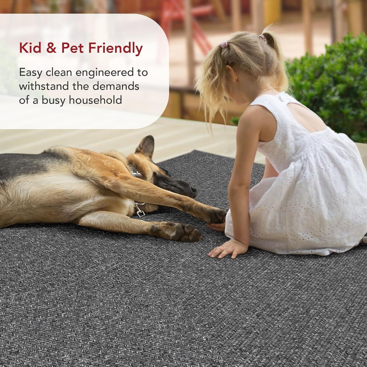 nuLOOM 8' Round Solid Hand Braided Indoor/Outdoor Area Rug, Pet-Friendly, High Traffic, Weather Resistant, for Patio, Balcony, Bedroom, Living, Dining Room, Wynn Charcoal