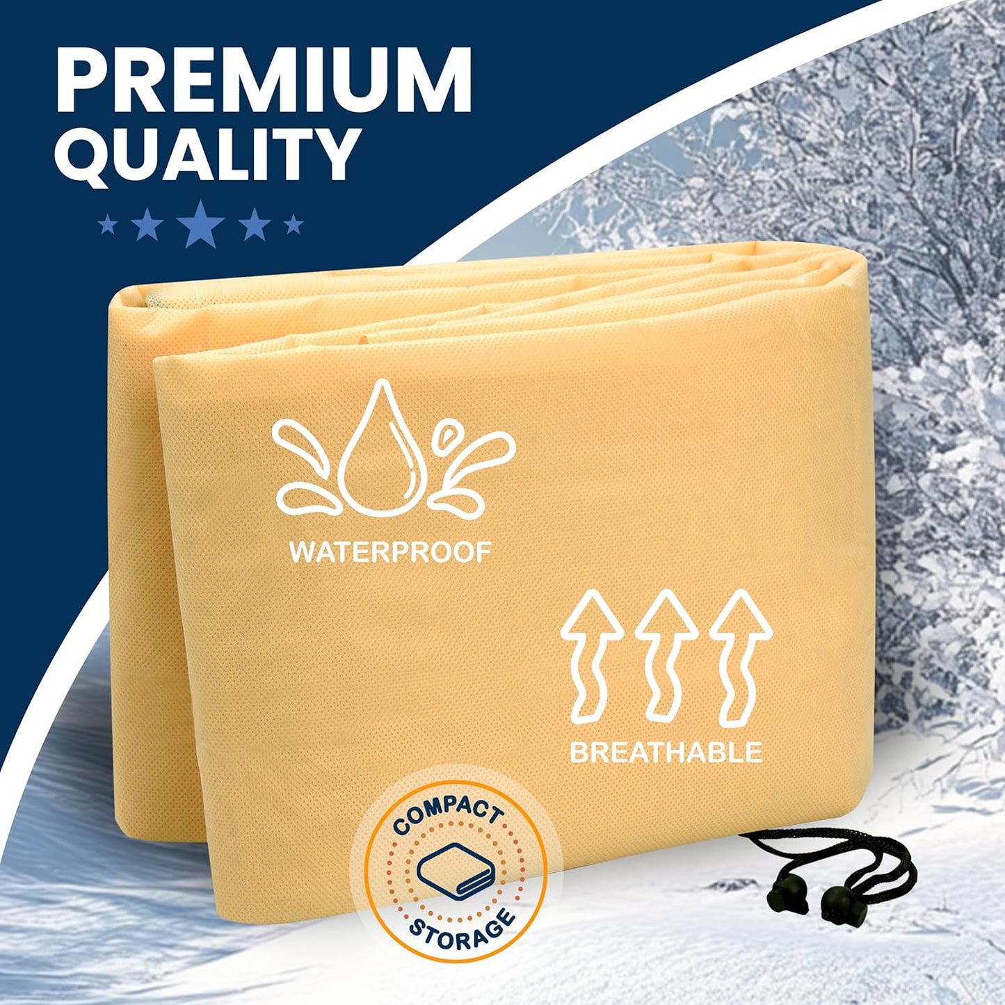 SCRUBIT Plant Covers Freeze Protection, 78" W x 94" H Frost Cloths for Outdoor Plants Fruit Trees & Shrubs with Zipper and Drawstring, Thick Winter Plant Covers - Tree Frost Blankets