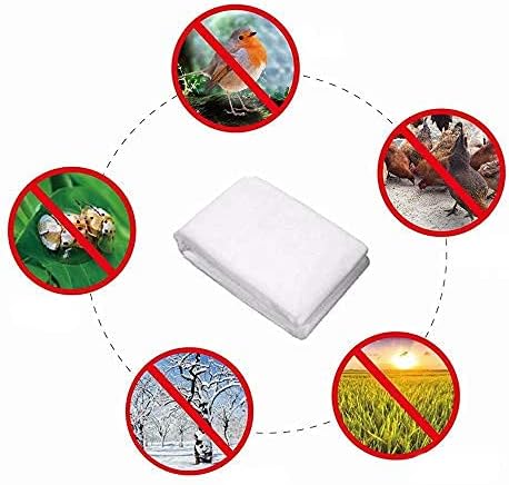 Agfabric Plant Covers Freeze Protection 72"x72" 1.5oz Plant Winter Cover Freeze Cloths for Plants Drawstring Bags Shrub Jacket Warm Blanket,White