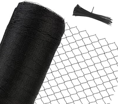 Junflying Bird Netting for Chicken Coop, 1 Inch Mesh 50x50 Ft Strong Woven Poultry Netting for Chicken Run Roof Cover, Against Bird Hawk Small Animals, Protect Strawberry Plant Fruit Tree Vegetable