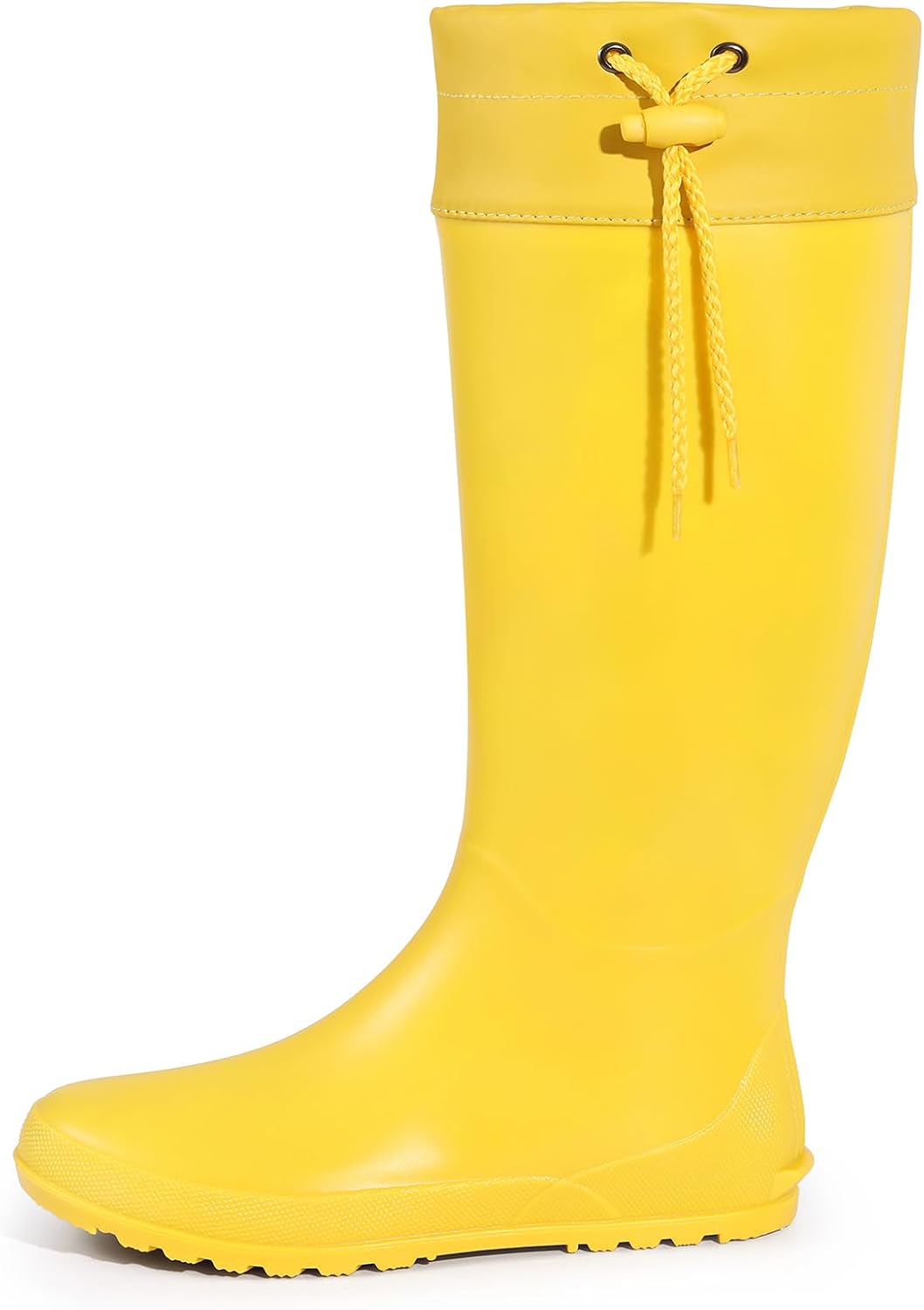 Asgard Packable Tall Rain Boots for Women Waterproof Rubber Garden Boots Ultra Lightweight Flat Mud Boots- NOT FOR WIDE CALF