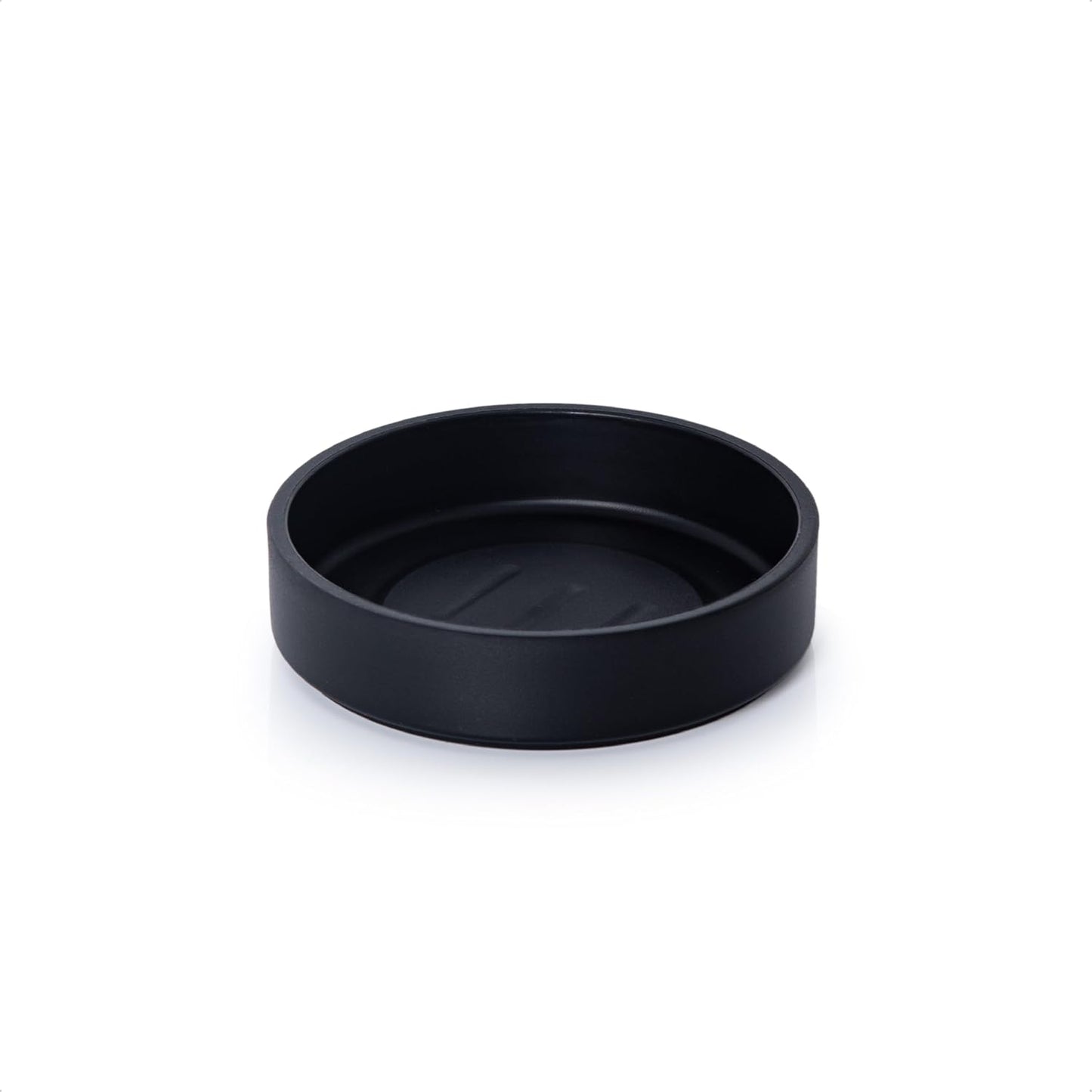 Phoenix Vine 4 Inch Plastic Plant Saucer Water Drip Tray, Heavy Sturdy Round Plant Drainage Tray for Indoors Outdoor, Matte Black, 21-TY-4B-1