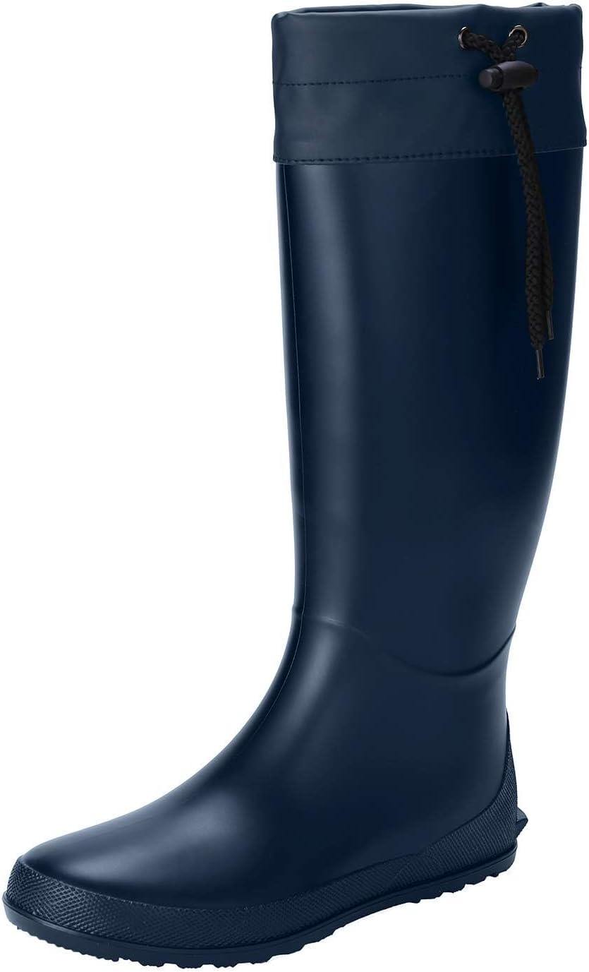Asgard Packable Tall Rain Boots for Women Waterproof Rubber Garden Boots Ultra Lightweight Flat Mud Boots- NOT FOR WIDE CALF