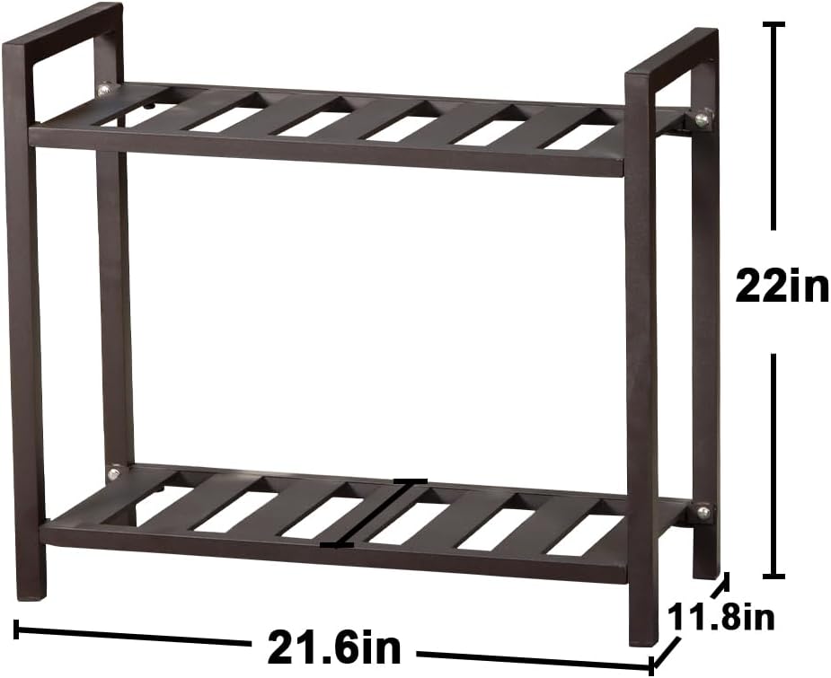 Versatile Indoor/Outdoor Plant Stand – High-Strength Aluminum with 300 LBS Load Capacity - Ideal Decor for Patios, Gardens, Living Rooms | L21.6 x W11.8 x H22 inches