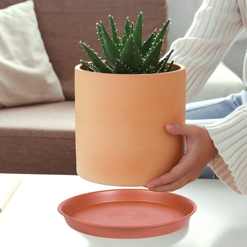 2 Pack of 10 inch Plant Saucer, Bird Bath Bowl 10 inch, Plant Tray for Pots, Plant Saucers for Indoors, Plant Trays for Planter 8"/9"/10" (10 inch, Terracotta)