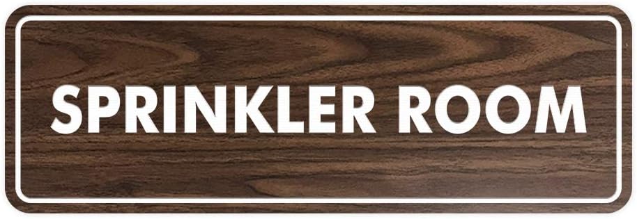 Signs ByLITA Standard Sprinkler Room Sign (Walnut) - Large