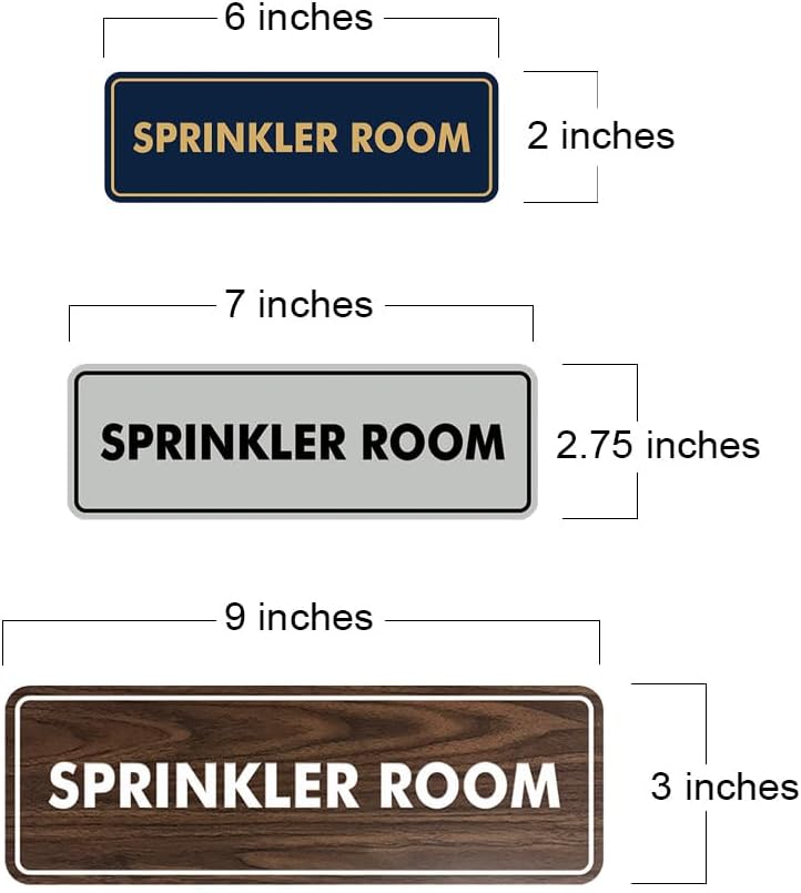 Signs ByLITA Standard Sprinkler Room Sign (Red/Yellow) - Large 2 Pack