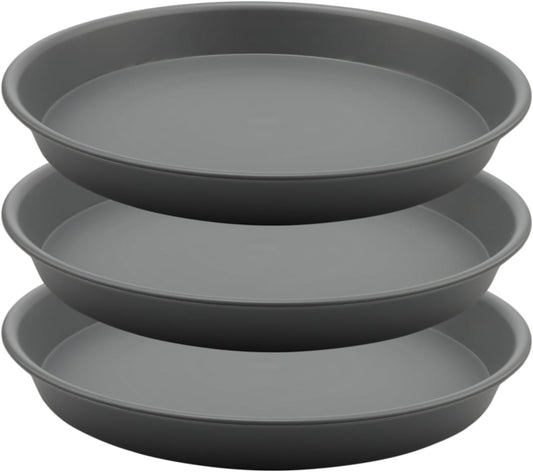 TITE Plant Saucer Heavy Large Planter Durable Thicker Plastic Plant Trays for Indoors and Outdoor,Plant Saucer Drip Trays (Grey, 12 inch)