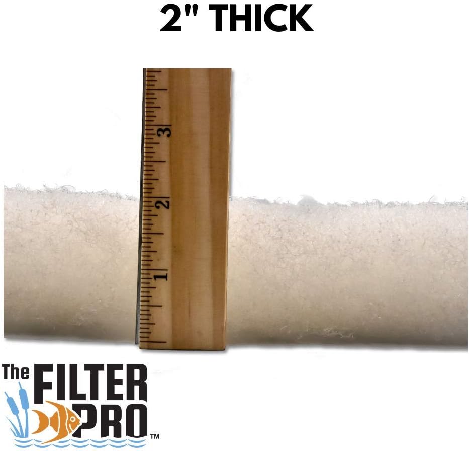 Beige Coarse Filter Media, 2" Thick, 18" x 56" Roll, Perfect for Aquariums, Ponds or Water Gardens, Made in USA