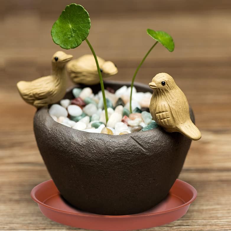 4 Pack of 10 inch Plant Saucer, Bird Bath Bowl 10 inch, Plant Tray for Pots, Plant Saucers for Indoors, Plant Trays for Planter 8"/9"/10" (10 inch, Terracotta)