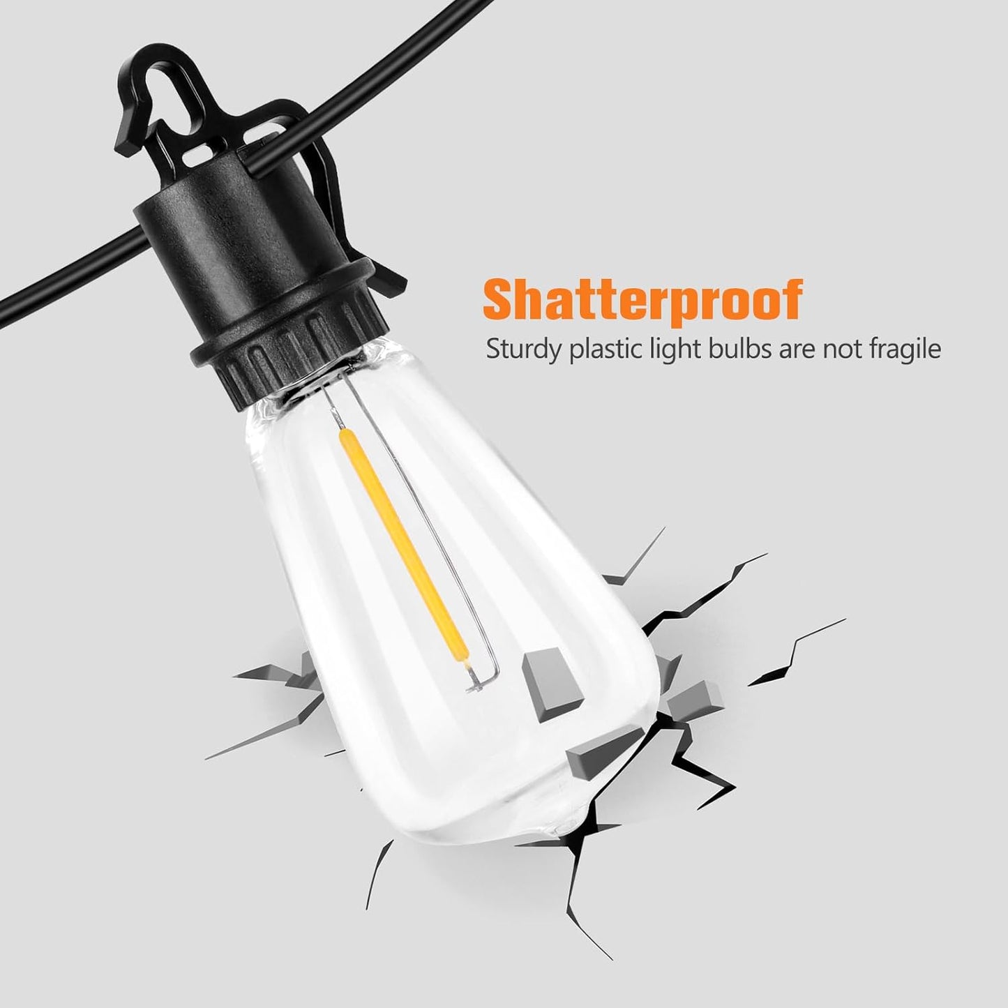 Solar String Lights Outdoor Waterproof 100ft with 52 Shatterproof,Solar Lights Outdoor Remote ST38 Vintage Edison Bulbs,Salor Ourdoor Light Hanging Lights Waterproof for Outside Backyard