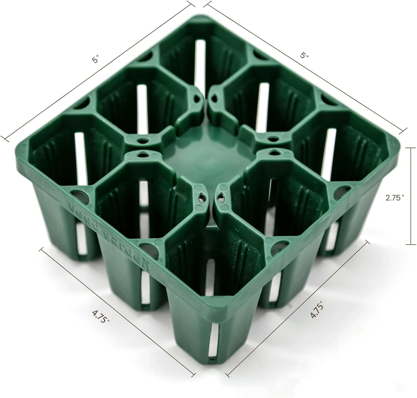 Vego garden Standard Seedling Trays Without Lids, 32 Pack for Seedlings Reusable Propagator Growing Starter Tray, Germination Trays Kit for Greenhouse/Garden (8-Cell per Tray)