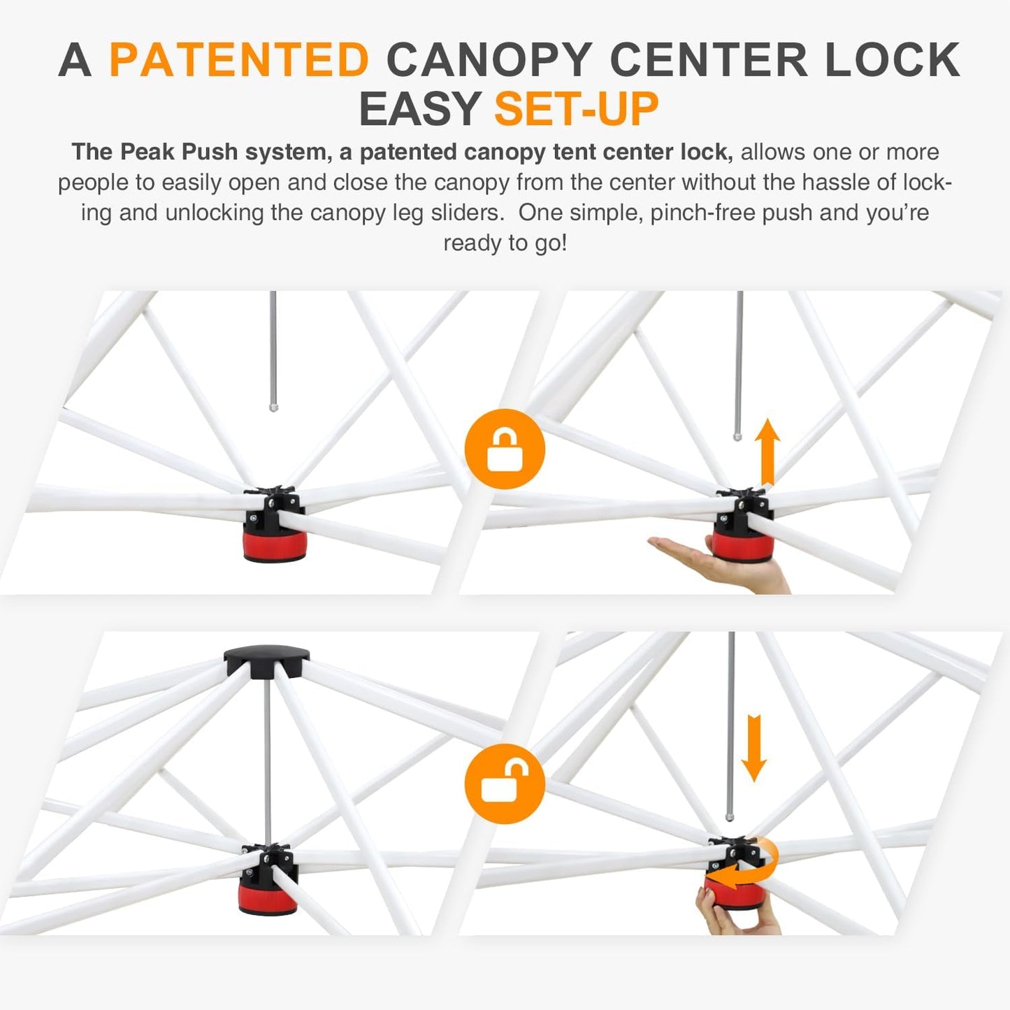 EAGLE PEAK Pop Up Canopy Tent with Wheeled Carry Bag, 8 Stakes, 4 Ropes, 4 Weight Bags, Easy Set Up Tent Canopy, 12x12 ft, 144sqft of Shade, Black