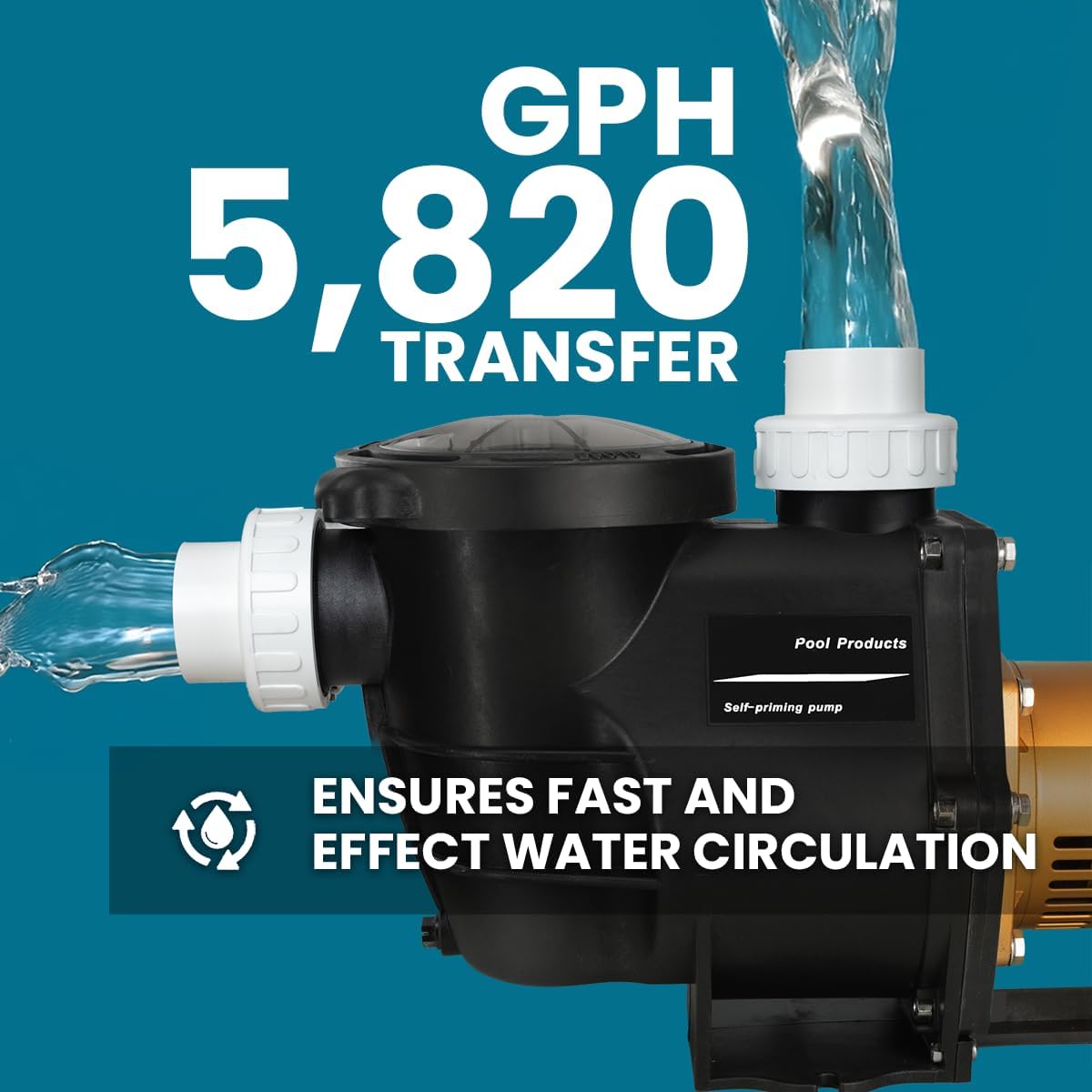 XtremepowerUS 2HP In-Ground Swimming Pool Pump Variable Speed 2" Inlet 230V High Flo w/ Slip-On Fitting