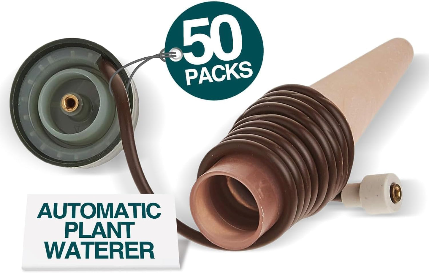 Blumat Classic Plant Watering Stakes with Adapters - Self Watering Planter Insert for Pots - Automatic Plant Waterer & Plant Accessories (50 Pack)
