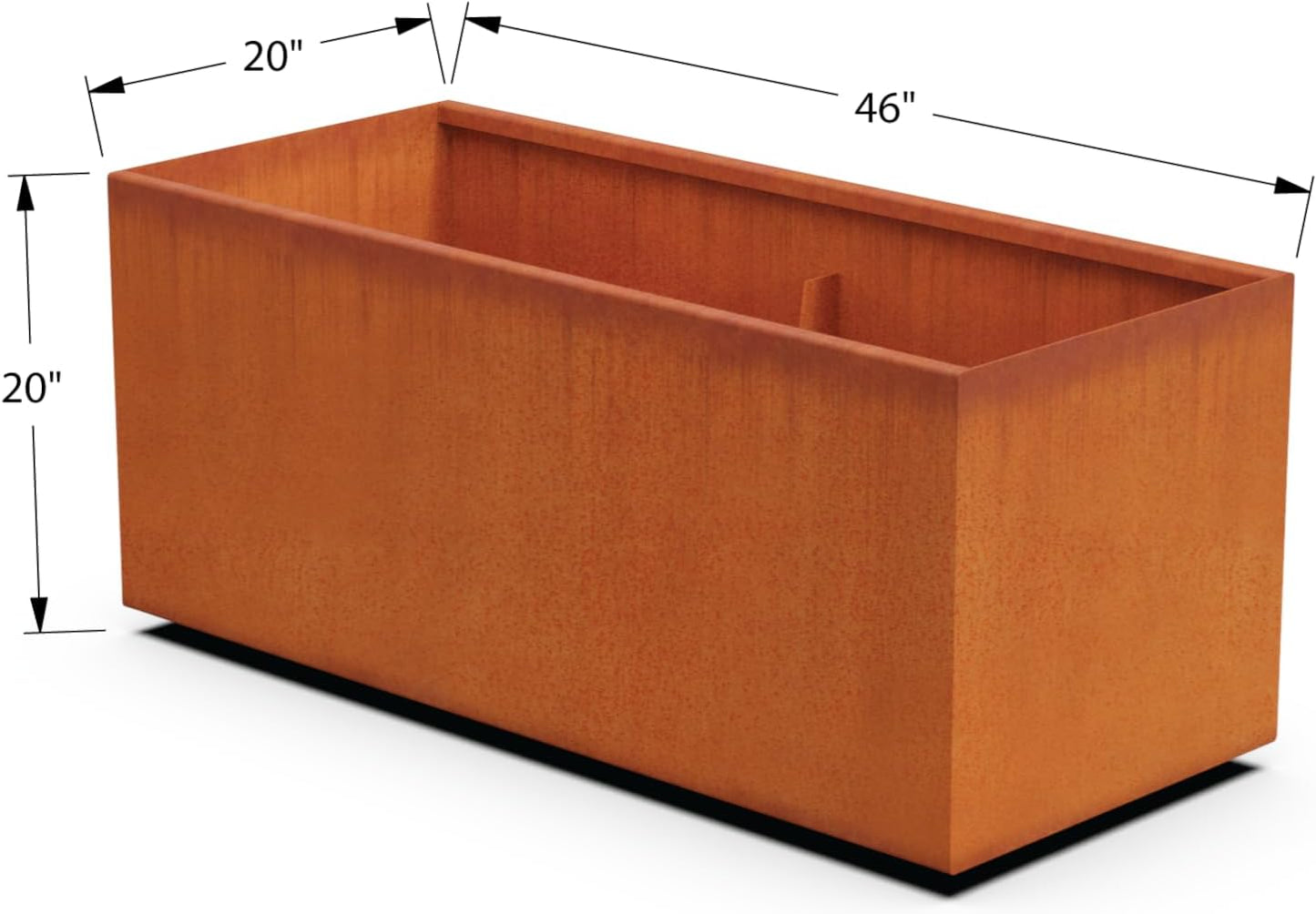 Large Rectangular Planters for Outdoor Plants 46x20 Inch Corten Steel Planter, Extra Large Outdoor Planter Box for Modern Garden & Patio, Heavy Duty Metal