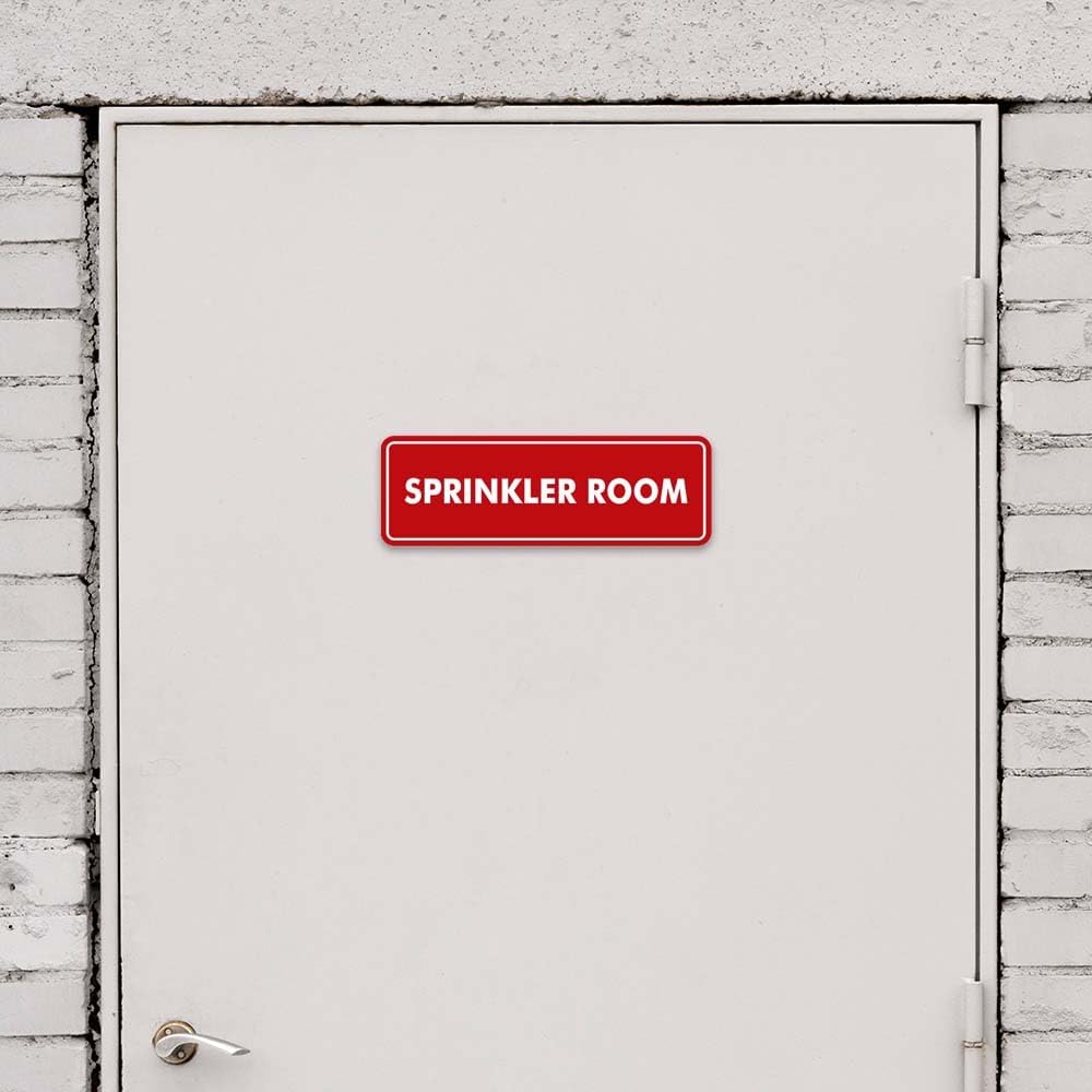 Signs ByLITA Standard Sprinkler Room Sign (Red/Yellow) - Large 2 Pack