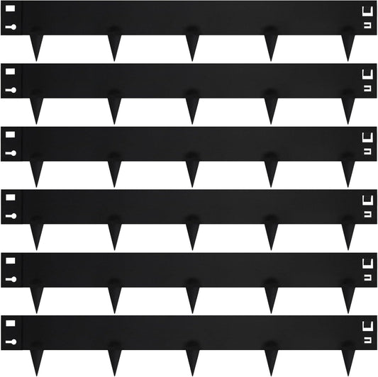 42" L X 7.9" H Metal Landscape Edging, Heavy Duty Galvanized Steel Garden Edging,6 Pack Garden Edging Border for Lawn, Flower Bed, Yard (Black