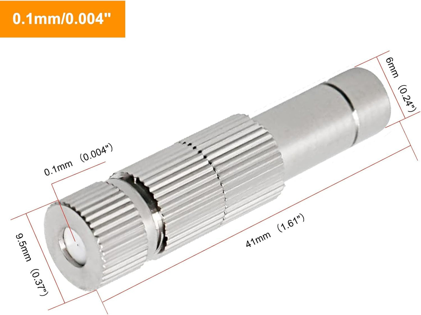 20pcs Brass Mister Nozzles, 6mm Misting Nozzles for Outdoor Cooling System, Landscaping, Air Humidification, Greenhouse Irrigation (with Filter, 0.004"/0.1mm Orifice)