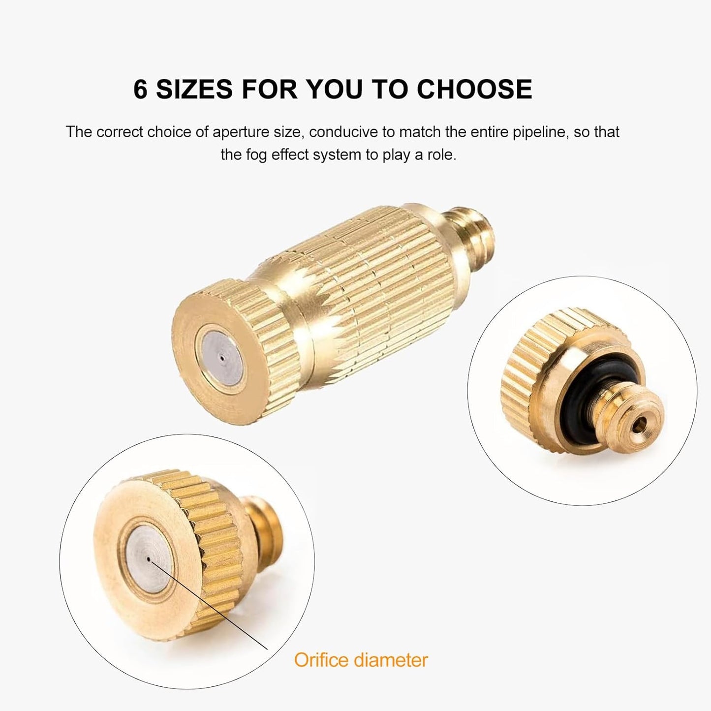 20pcs High Pressure Atomizer Nozzle Brass Misting Nozzles for Outdoor Cooling System, Landscaping, Greenhouse Irrigation, Air Humidification, Anti-Drip Fogging Spray Head(0.02"/0.5mm)