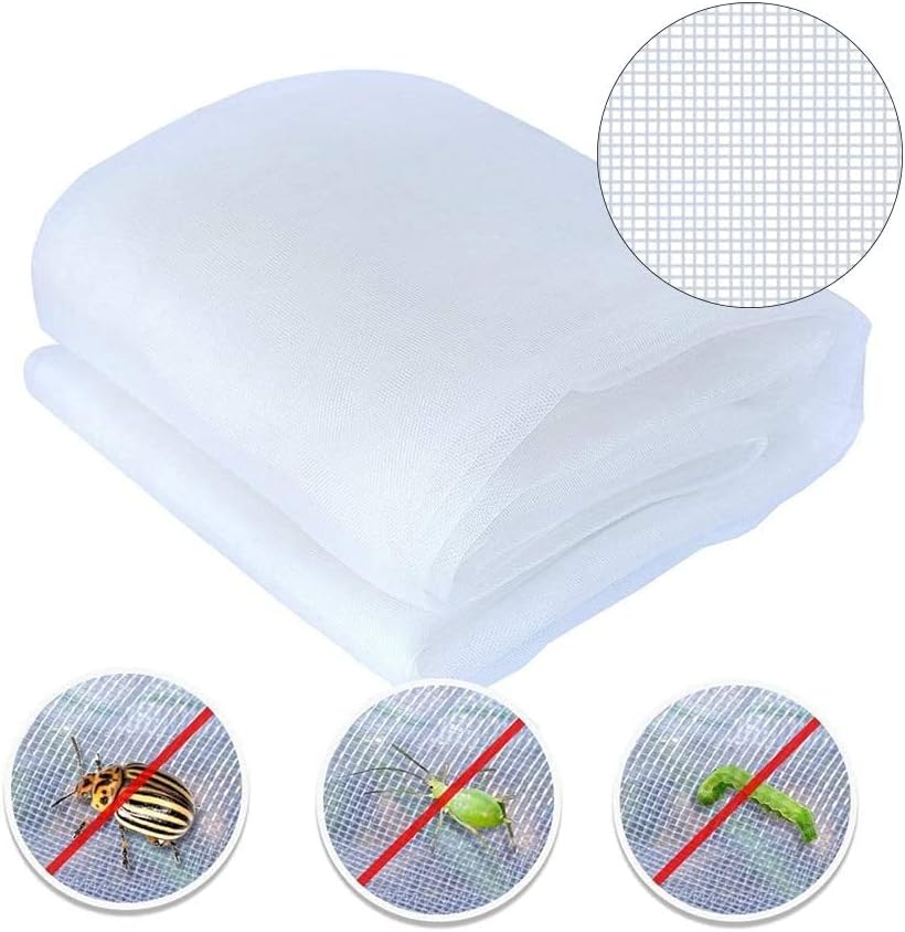 Agfabric Garden Netting 6.5'x100' Insect Pest Barrier Bird Netting for Garden Protection,Row Cover Mesh Netting for Vegetables Fruit Trees and Plants,White