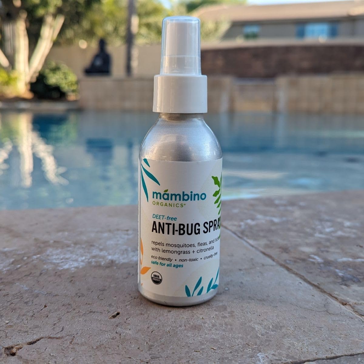 Anti-Bug Spray DEET-Free – Organic, All-Natural Bug Spray Travel Size with Essential Oils – Non-Toxic, Reef Safe, Face-Safe Bug Repellent for Babies, Kids, Adults by Mambino Organics, 4oz 3-Pack