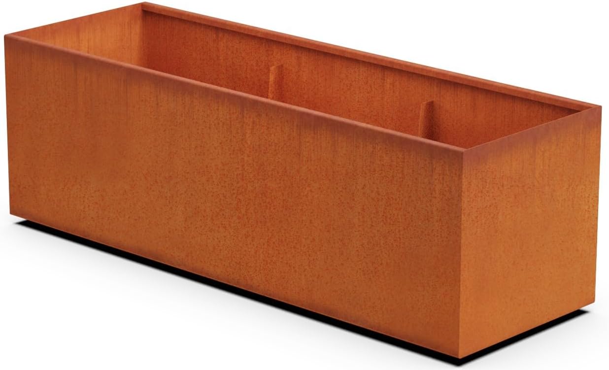 Large Rectangular Planters for Outdoor Plants – 72x24x24 Corten Steel Planter Box for Patios & Gardens | Extra Large Outdoor Planters, Fully Assembled, Heavy Duty 11-Gauge USA Steel