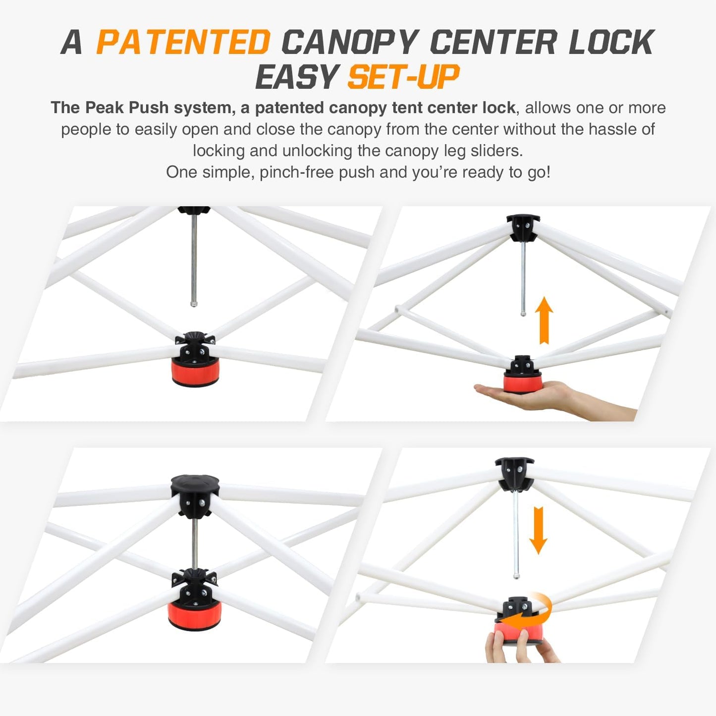 EAGLE PEAK Pop Up Canopy Tent with Wheeled Carry Bag, 8 Stakes, 4 Ropes, 4 Weight Bags, Easy Set Up Tent Canopy, 10x10 ft, 100sqft of Shade, Sunset Stripe